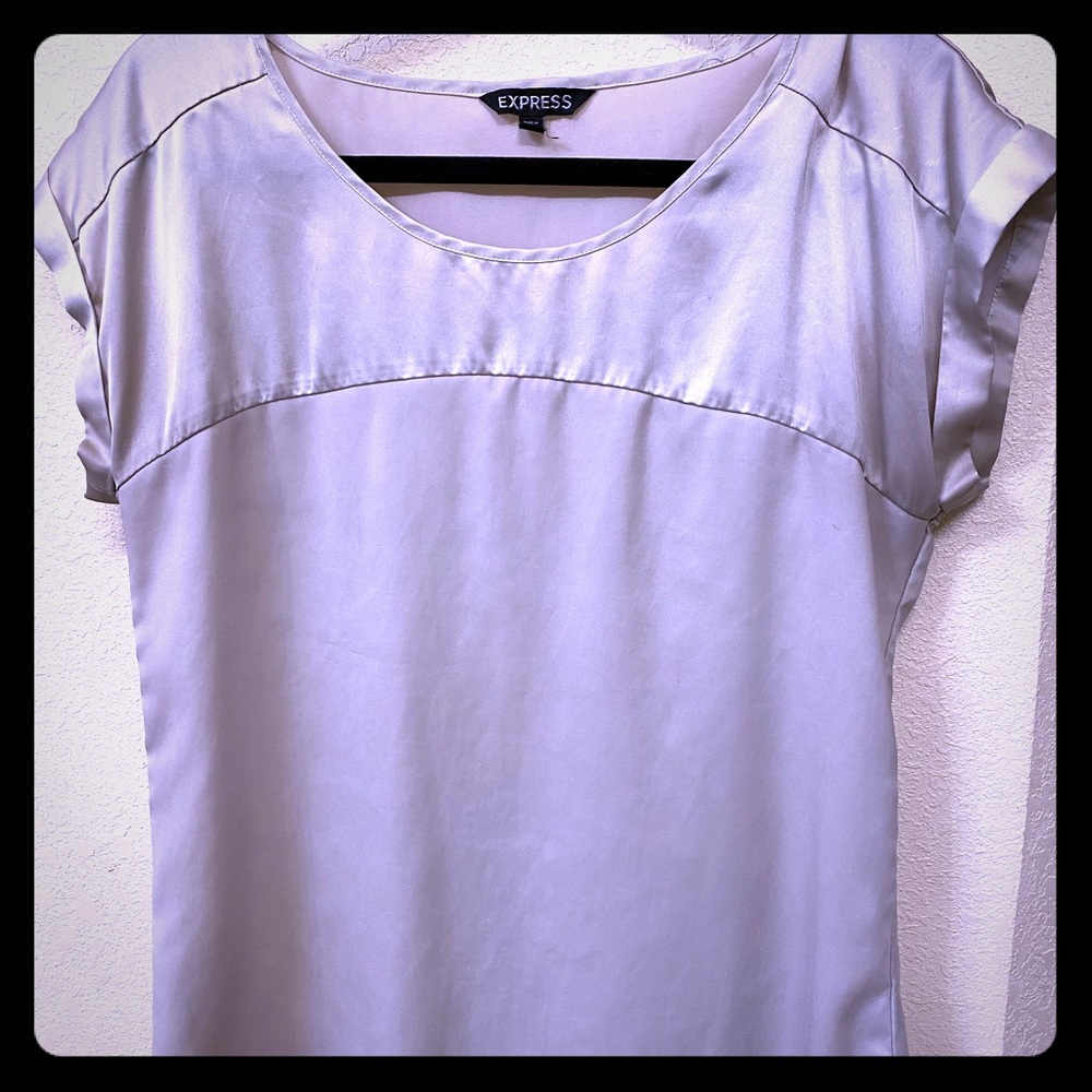 Express Beige Short Sleeve Blouse